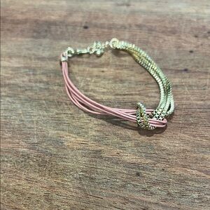 Gold and Pink Women's Bracelet